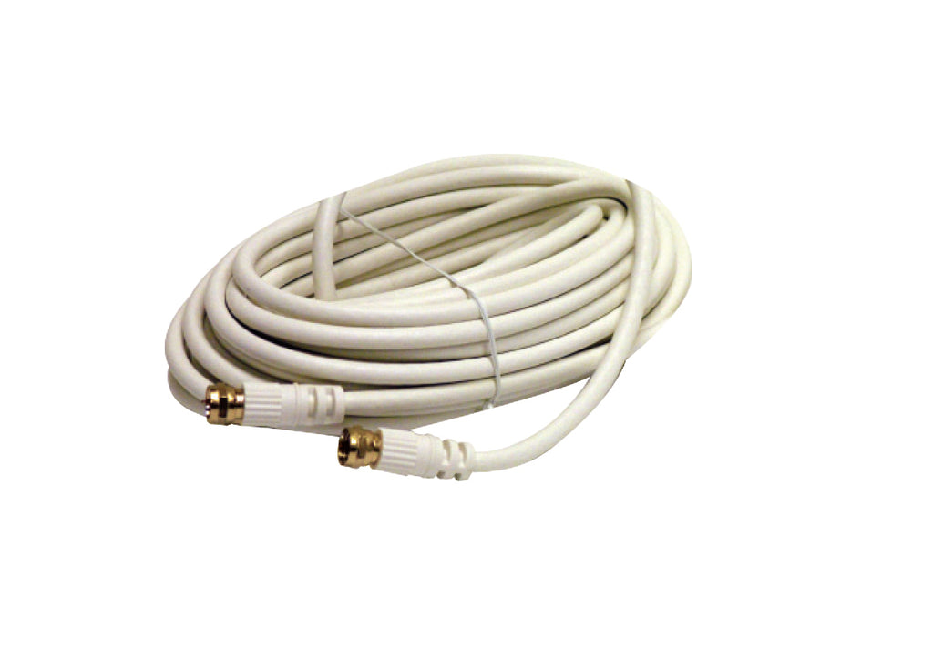 Steren 12ft RG59 Coaxial Cable with F Connectors for Cable and Satellite - White