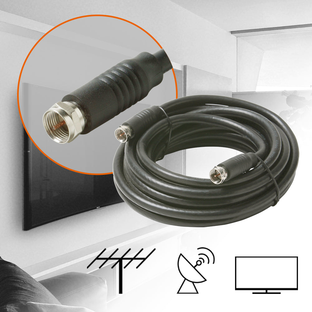 Cable Antena Coaxial RG8X De 75ft - Para Radio CB/Ham, Conectores PL-259, Color Gris