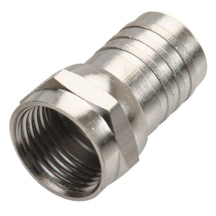 Steren F Crimp Plug RG59 Long Barrel Connector - 100 Pack