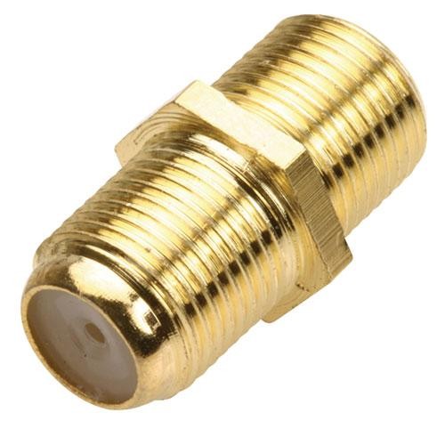 Steren F Jack to F Jack Coax Coupler Gold