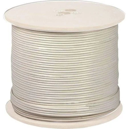 Steren 500ft RG6 Dual Coaxial Drop Cable with Ground - CU CM cULus White Spool