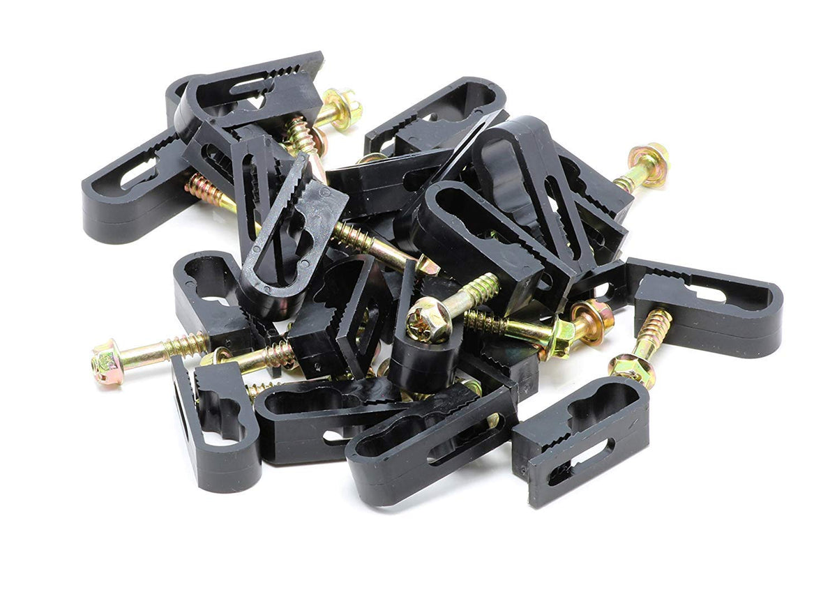 Steren 200-954BK Vinyl Siding Clip For RG6 Coaxial Cable – Black, 100-Pack