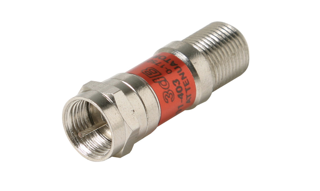 Steren 3dB Inline Attenuator Pad – Female-to-Male RF Signal Reducer, 0-2000MHz, 25-Pack