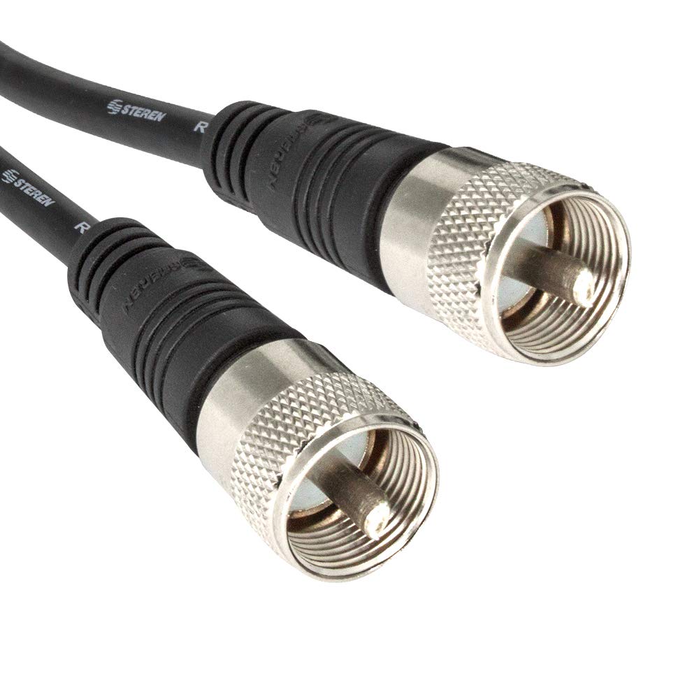 12FT Dual CB Antenna Coax Cable, RG8X, Co-Phase, 3 PL-259 Connectors, Low Loss