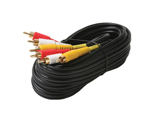 LOT OF 6129 Steren 40ft 3-RCA Composite A/V RG59 Low-Loss Cable with Gold Connectors - 6129 TOTAL UNITS