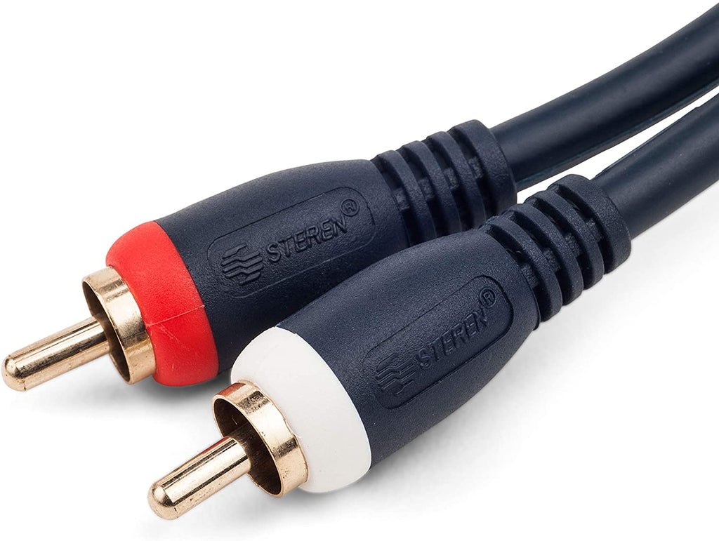LOT OF 77 Steren 75ft 2-RCA High-Quality Stereo Audio Cable Blue - Red/White - 77 TOTAL UNITS