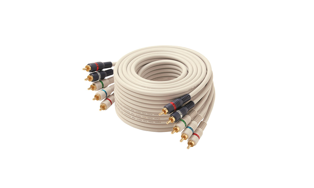 Steren 50ft 5-RCA Component A/V Cable  – High-Definition Signal Transfer for HDTV & DVD, Ivory