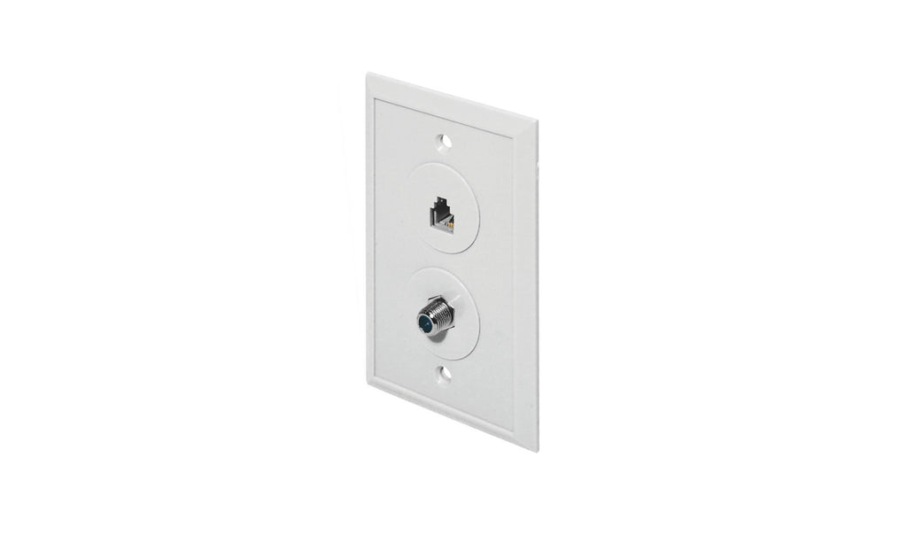 Steren Telephone 4C + 1-F81 Wall Plate Decorator White | Professional Electronics & Networking Accessory