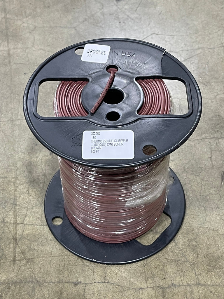 Steren 500ft 18/2 - CL3R/FPLR - Thermo Riser Plastic Spool - CMR & cULus Rated