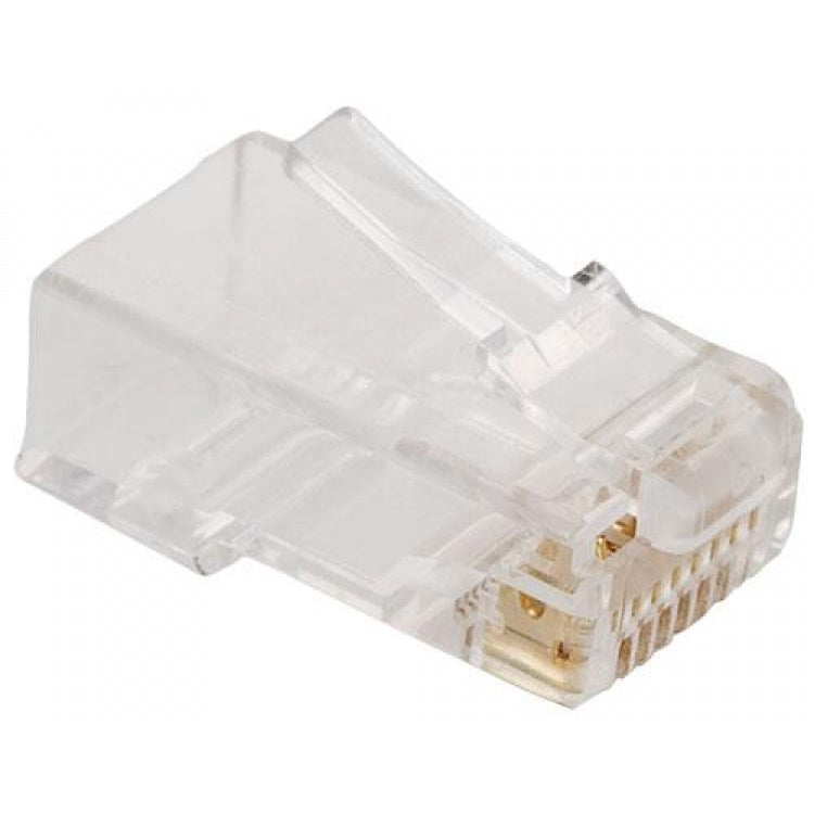 Steren Modular Plug 8C RJ45 Cat5e 3-Prong Round Solid UL - 100 Pack