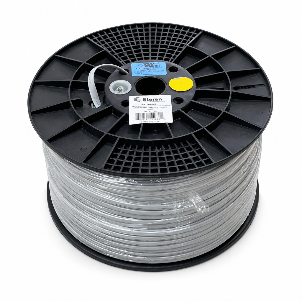 Steren 1000ft 26AWG 8C Telephone Modular Cable cULus Flat Stranded Spool Silver | Professional Electronics & Networking Accessory