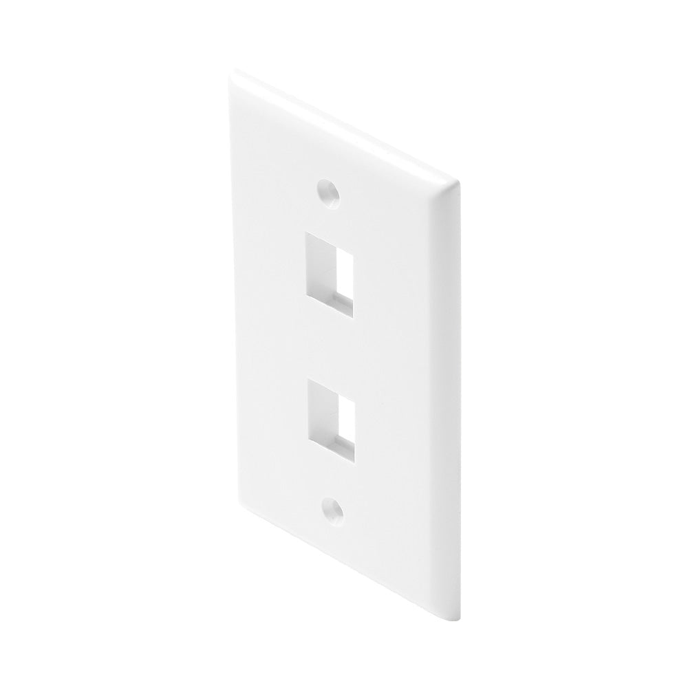 Steren Keystone 2-Cavity Wall Plate UL Listed - White