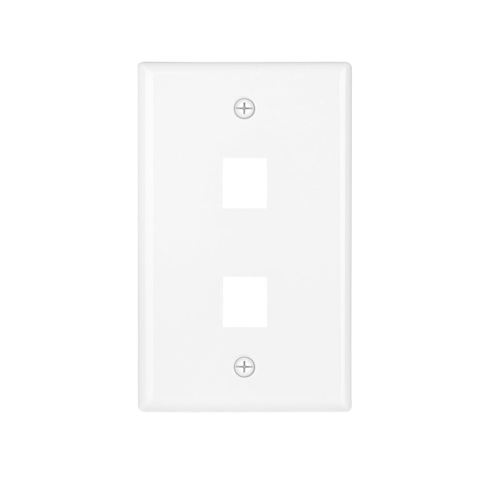 Steren Keystone 2-Cavity Wall Plate UL Listed - White