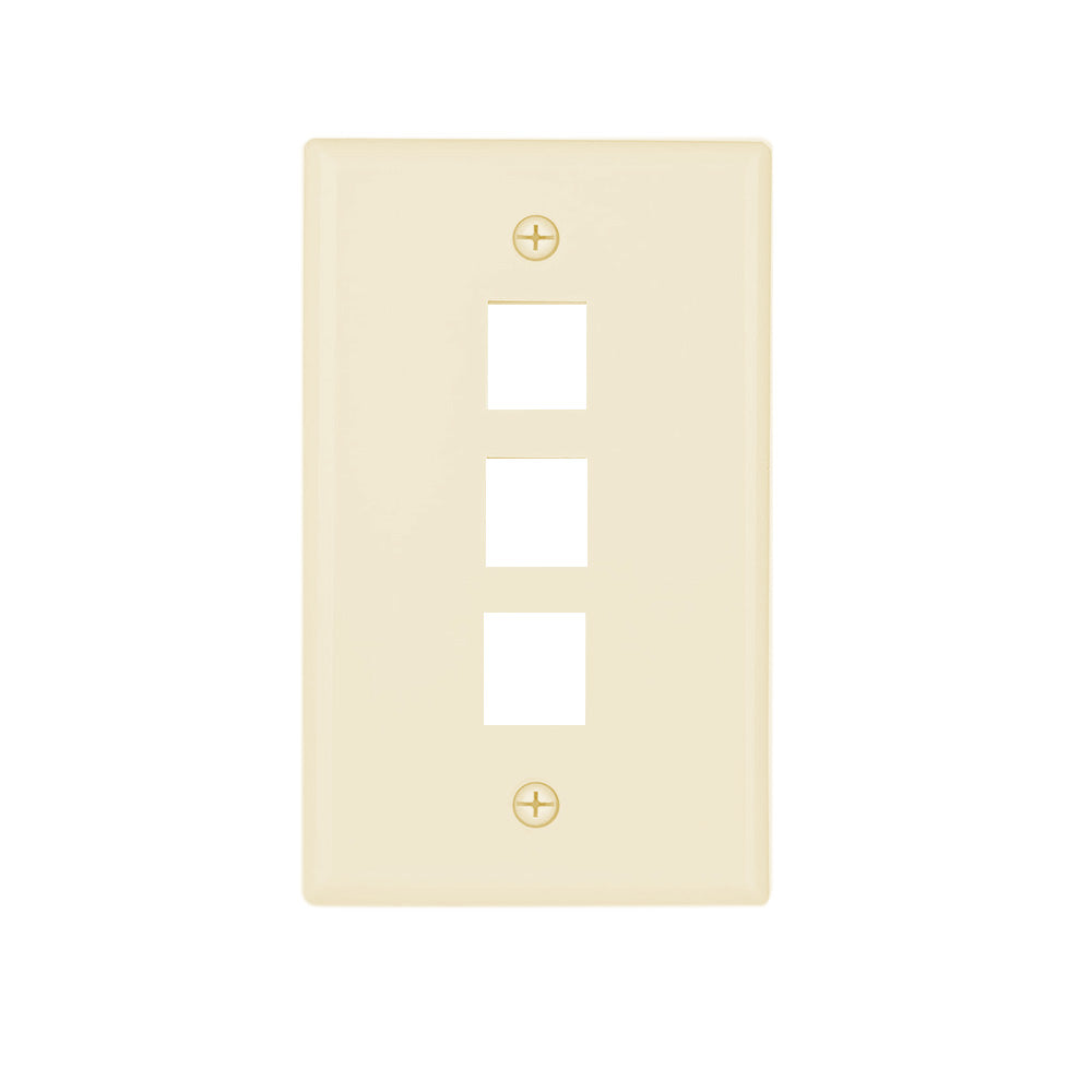 Steren Keystone 3-Cavity Wall Plate Ivory 10 Per Bag | Professional Electronics & Networking Accessory
