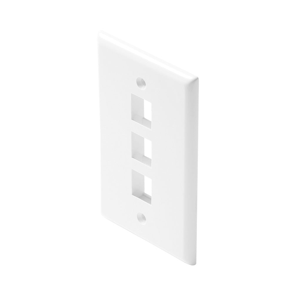 Steren Keystone 3-Cavity Wall Plate UL Listed - White