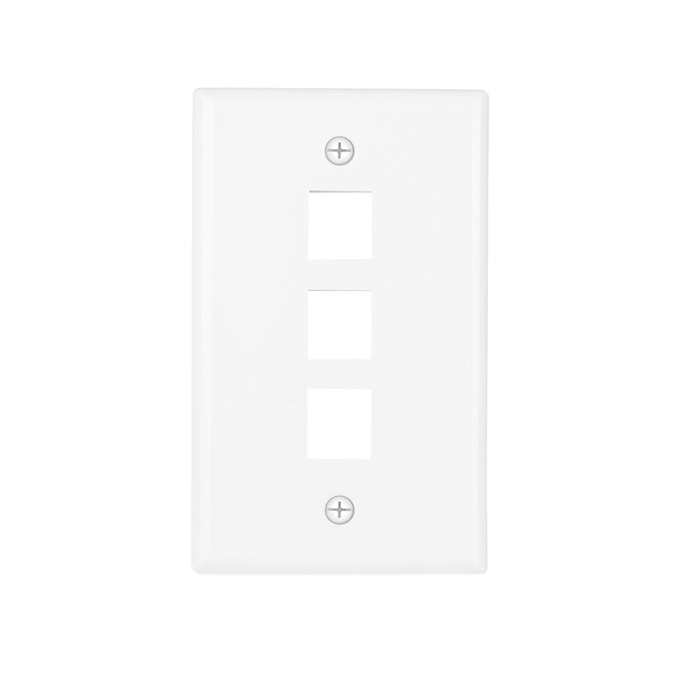 Steren Keystone 3-Cavity Wall Plate UL Listed - White