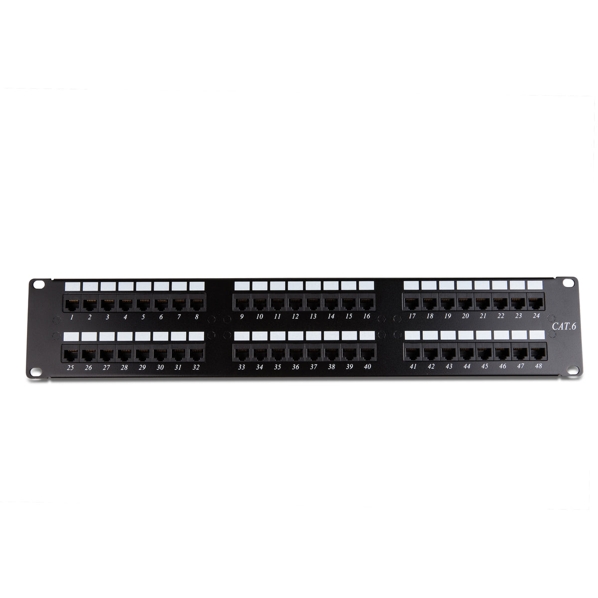 Steren 48-Port Cat6 Gigabit Patch Panel – Rack Mount, 350MHz, UL Liste