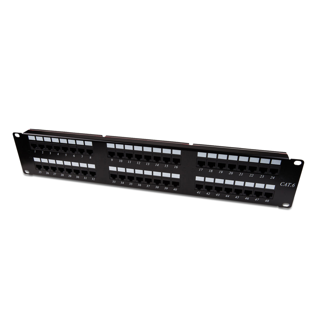 Steren 48-Port Cat6 Gigabit Patch Panel – Rack Mount, 350MHz, UL Liste