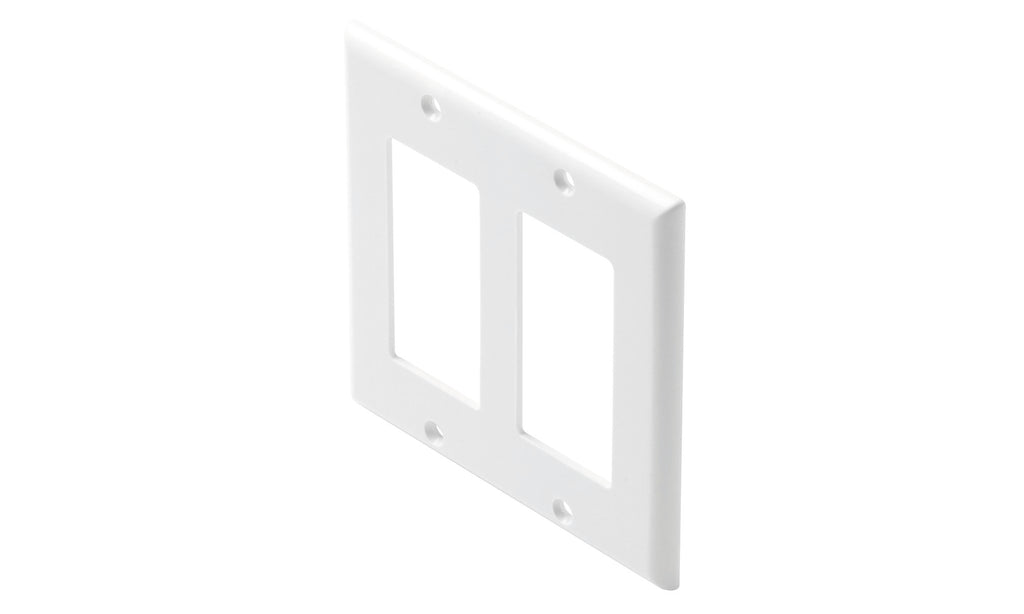 Steren Double Gang Decorator Wall Plate White | Professional Electronics & Networking Accessory