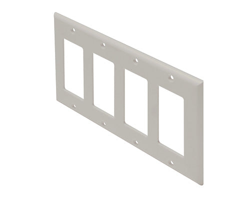 Steren Decorator Light Almond QUAD-Gang Plate | Professional Electronics & Networking Accessory