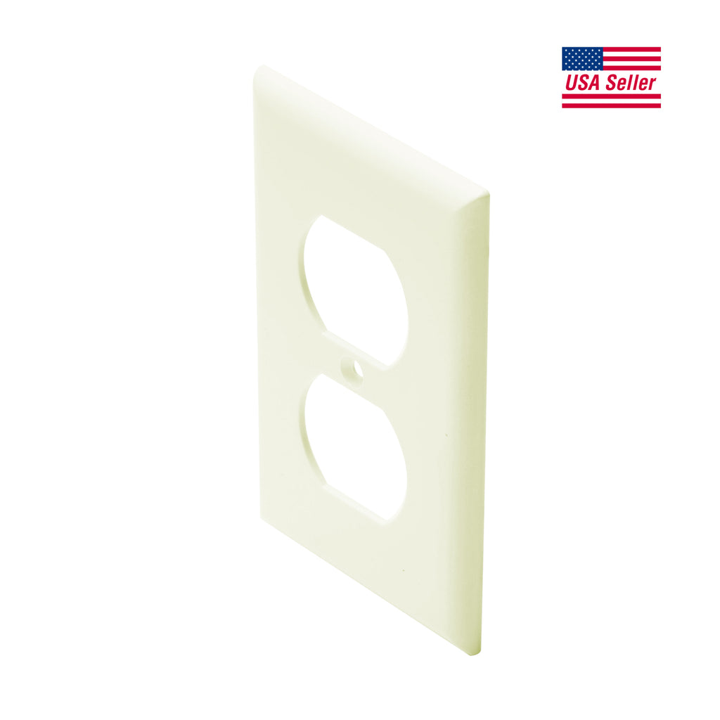 Steren 1-Gang Duplex Receptacle Wall Plate, Ivory | Professional Electronics & Networking Accessory