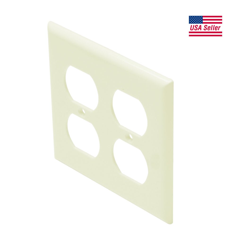 Steren 2-Gang Duplex Receptacle Wall Plate, Ivory | Professional Electronics & Networking Accessory