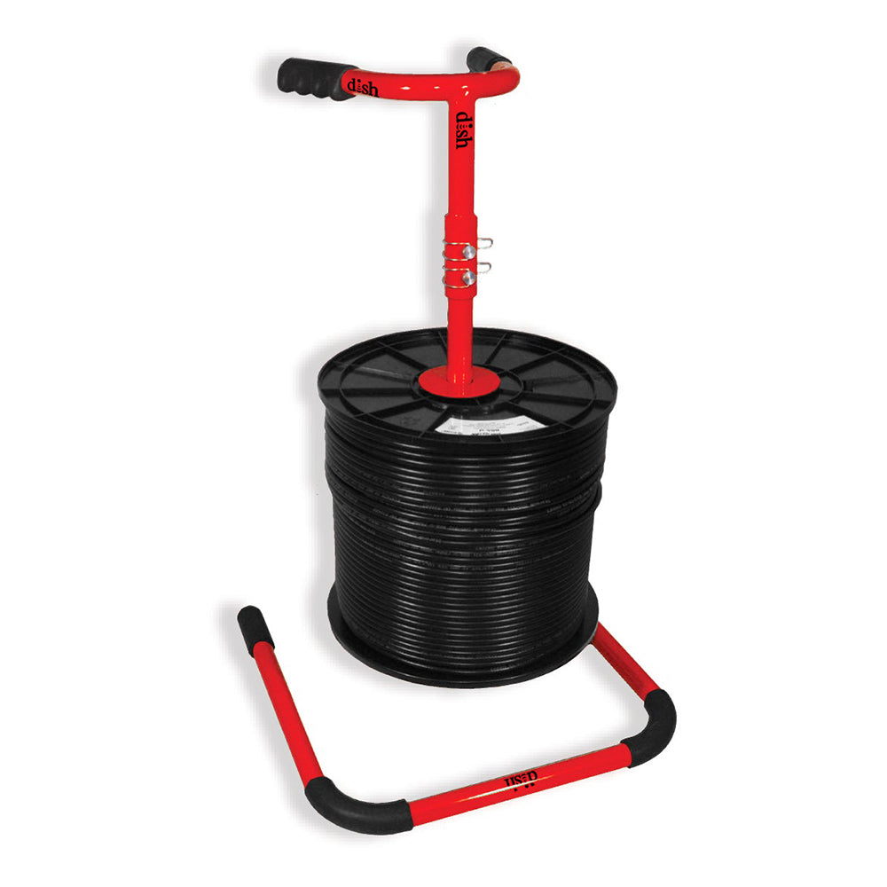 Steren Vertical Cable Caddy - Dish Branded - Heavy-Duty Steel with Lock - Supports Up To 1000ft Reels