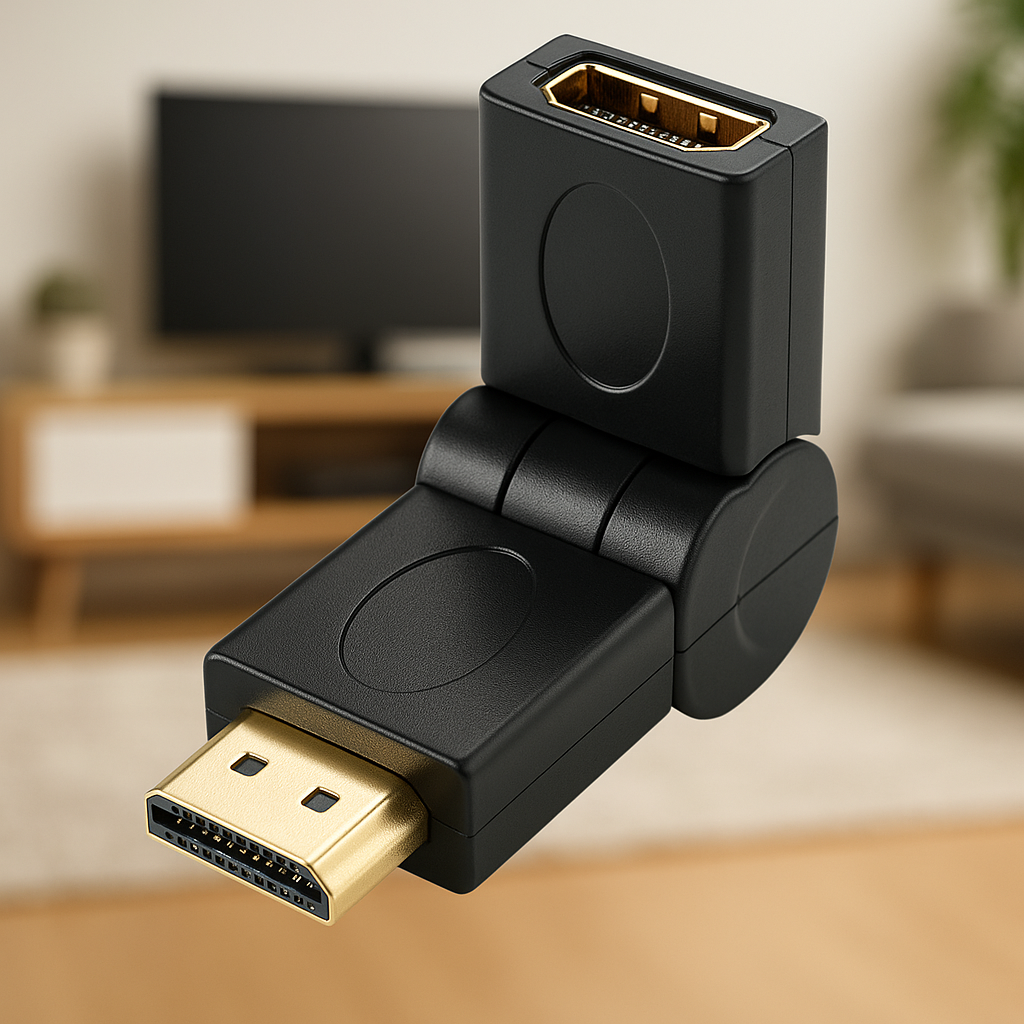 Steren HDMI Adapter with 180° Swivel – Jack to Plug Connector for Flexible AV Setups