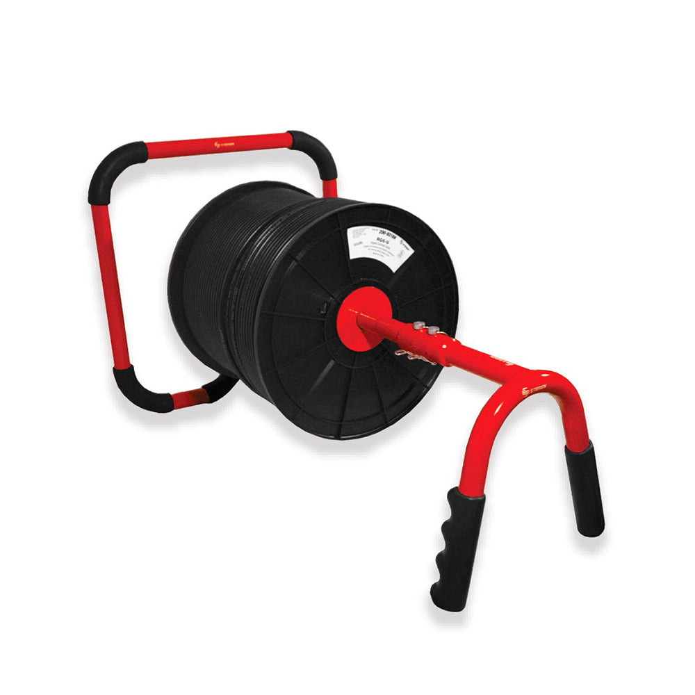 Steren Vertical Cable Caddy - Dish Branded - Heavy-Duty Steel with Lock - Supports Up To 1000ft Reels