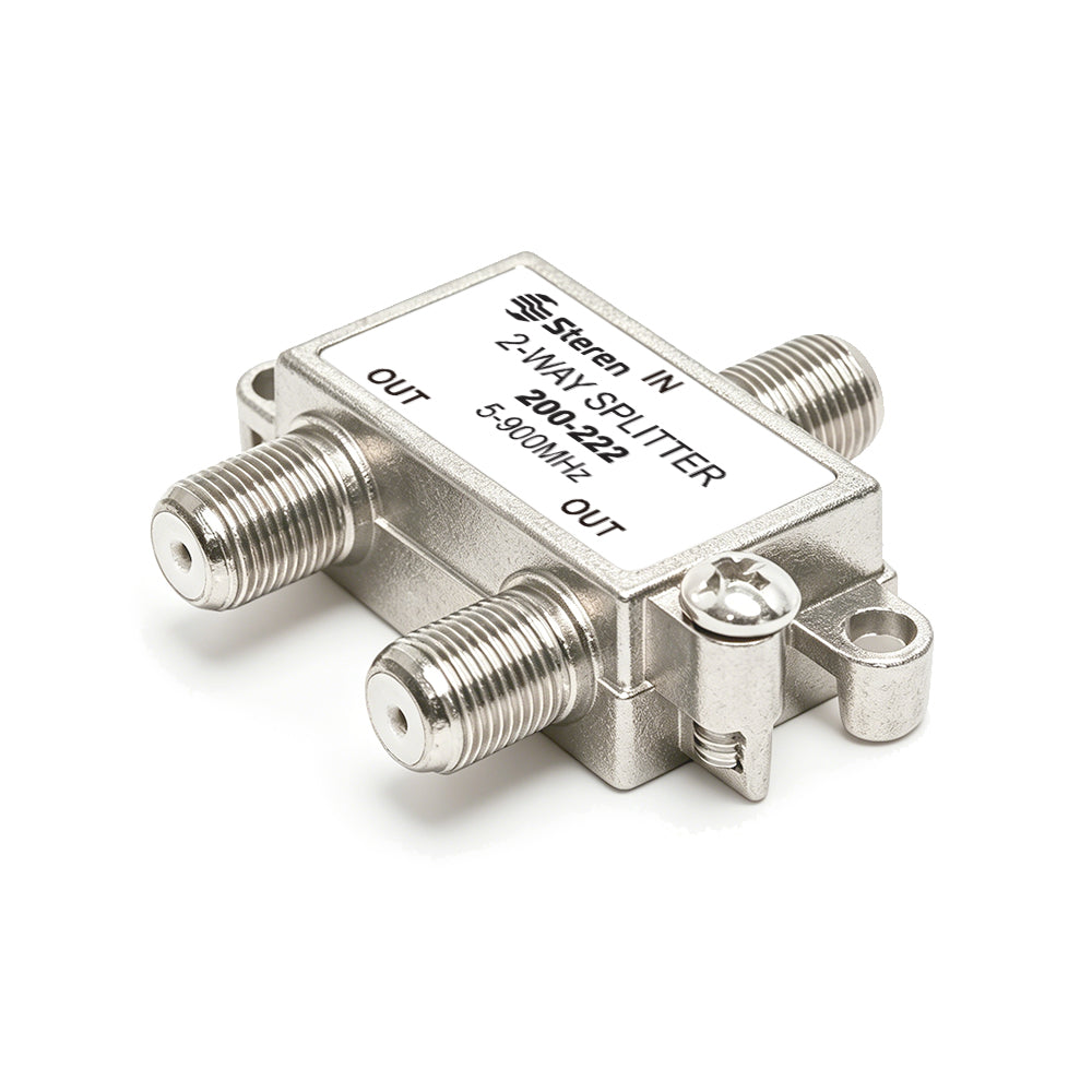 Steren 2-Way 900MHz RF Splitter for "F" Type Connectors - Master Antenna TV (MATV) Systems