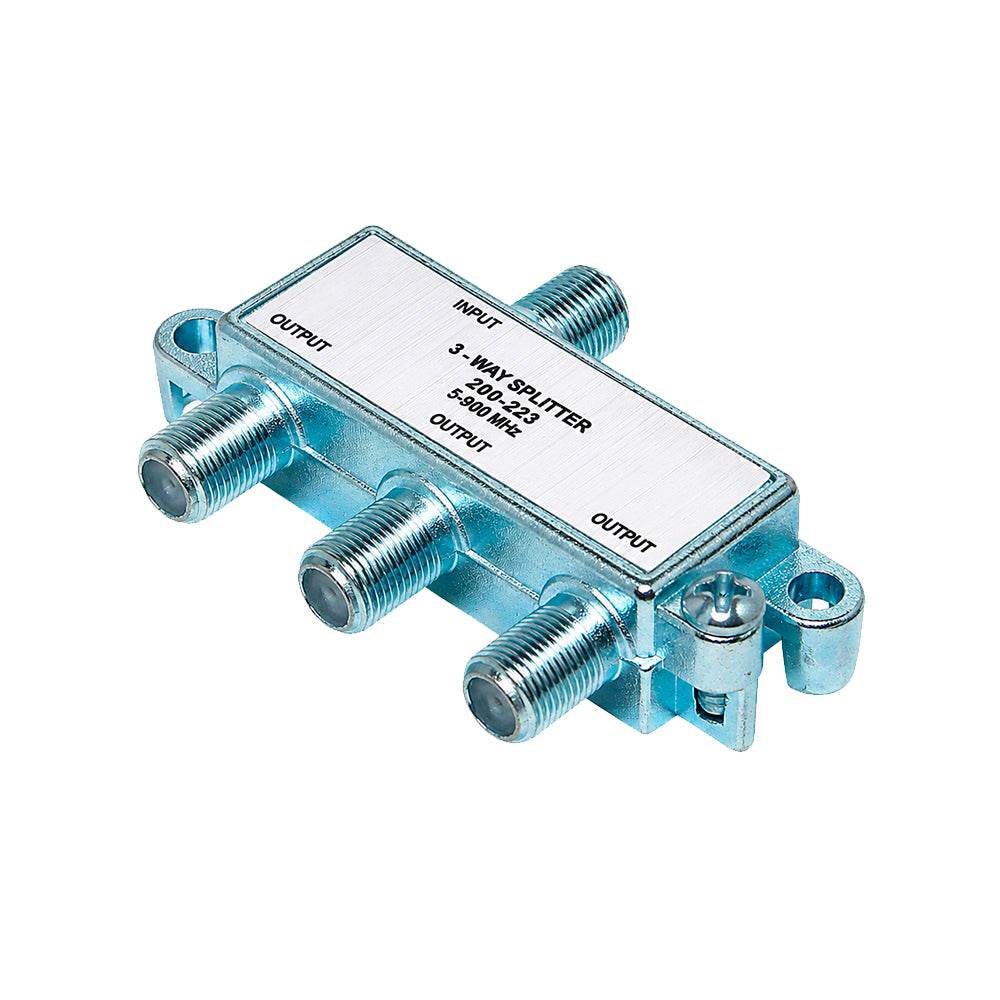 Steren 3-Way 900MHz RF Splitter for "F" Type Connectors - Master Antenna TV (MATV) Systems