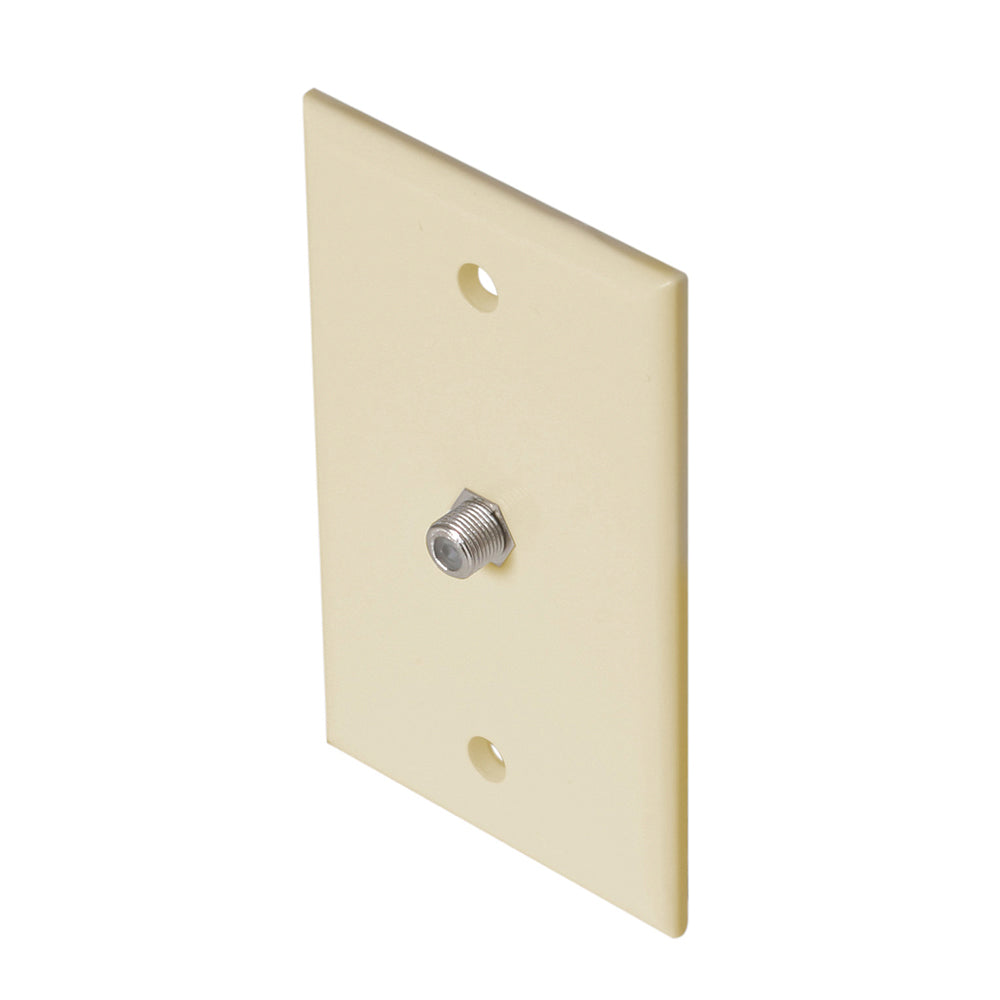 Steren Ivory TV Wall Plate with 1-F81 Connector - High-Performance, Flush-Mount Design
