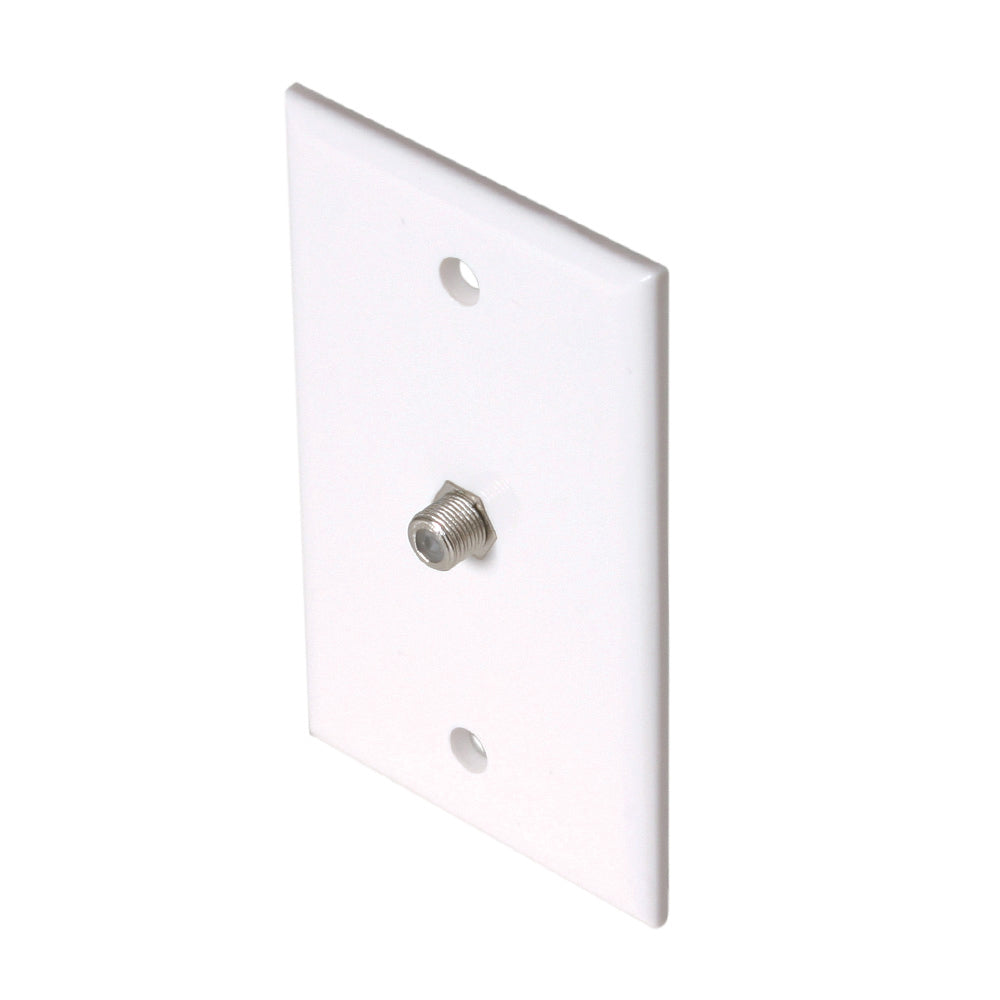 Steren White TV Wall Plate with 1-F81 Connector - High-Performance, Flush-Mount Design