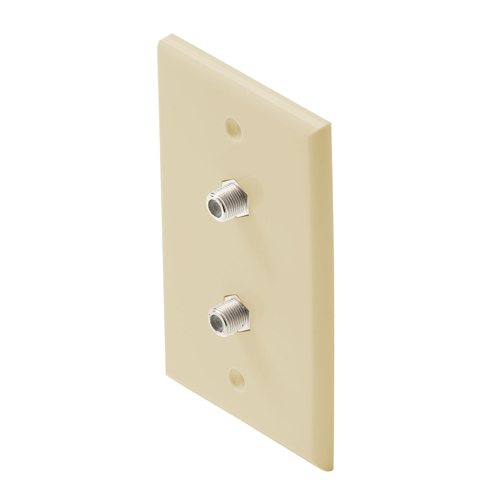 Steren TV Wall Plate 2-F81 Ivory- Modular Design, Durable ABS Plastic, Smooth Flush Mount