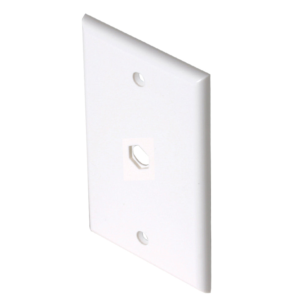 Steren White TV Wall Plate with 1-Hole - Modular Flush-Mount Design