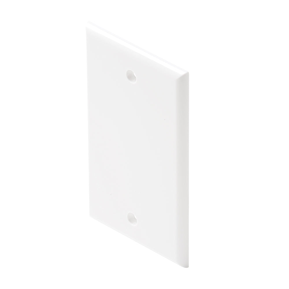 Steren Blank TV Wall Plate with High-Impact Plastic in White