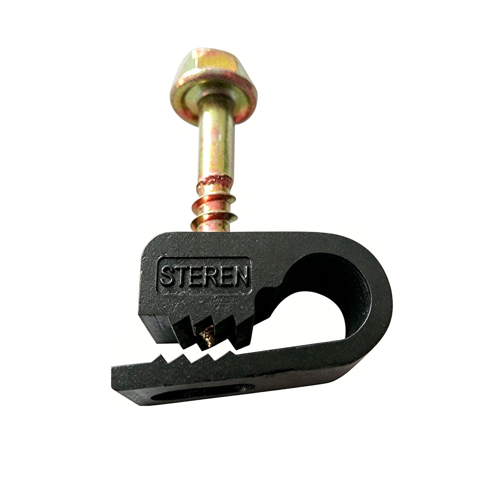 Steren Single Black Grip-Clip Cable Mounting Clips -100 Pack