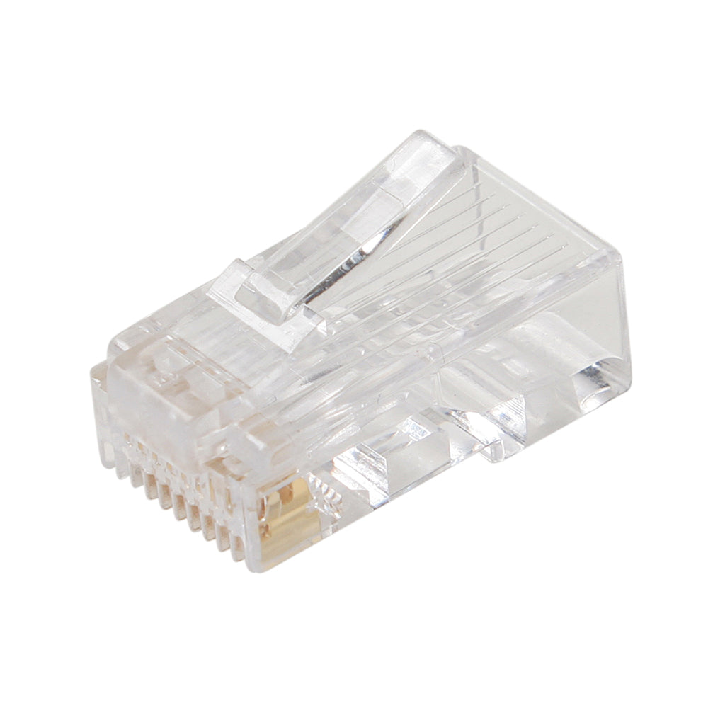 Steren Premium Cat6 Gold-Plated Modular Plug for Solid Cable - 8C RJ45, Cat6, Round & Solid - UL - 100 Pack