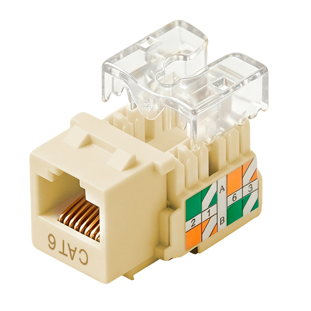 Steren Cat6 Keystone Jack 90 Degree RJ45 Ivory | Professional Electronics & Networking Accessory