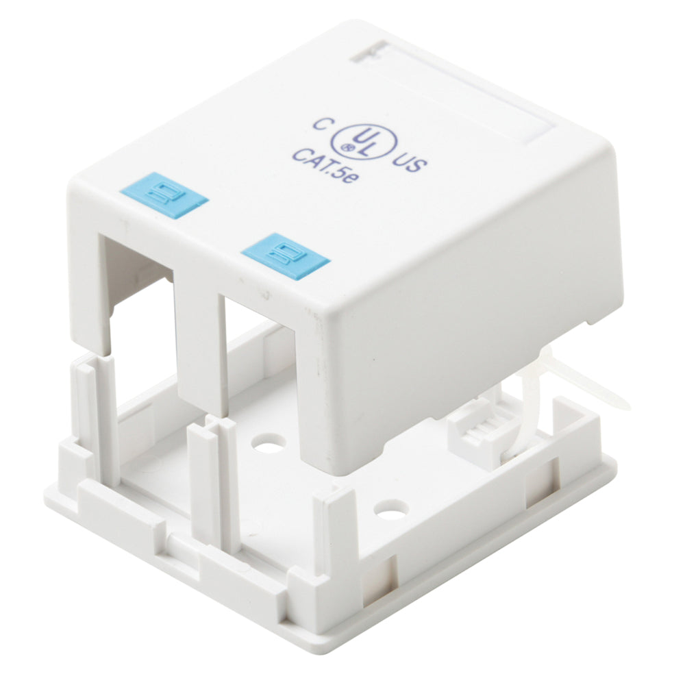Steren Keystone 2-Port Biscuit Box White