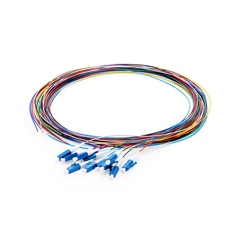 Pigtail SM G652D,  LC/UPC, 12 Core/Non Jacketed 0.9mm, 1Meter, LSZH, Multicolor