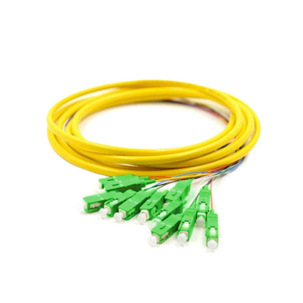 Pigtail SM G657A1, Breakout, SC/APC, 12 Core/Jacketed, 3.0mm, 3Meter, OFNR, Yellow