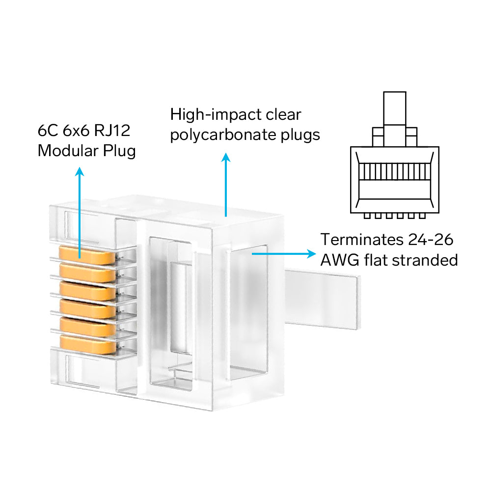 Upgrade your cable connections with Steren's Premium 6C 6x6 RJ12 ...