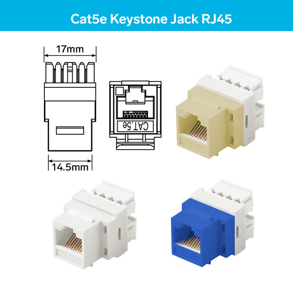 Steren Cat5e Keystone Jack RJ45 White