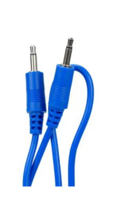 Steren Moog 1ft 3.5mm Mono Cable Blue - Single Cable