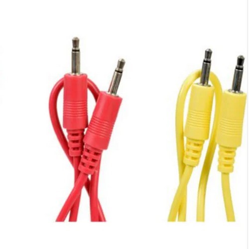 Steren Moog 6 Inch 3.5mm Mono Cable Red & Yellow -  4 Pack