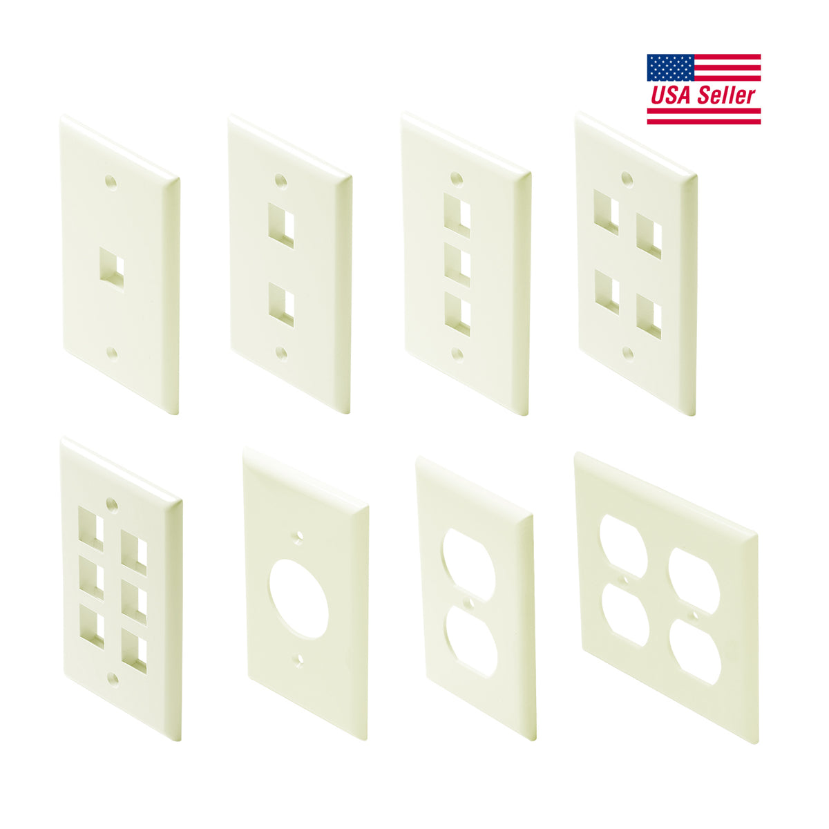 Telecom Plate Steren 2-Gang Duplex Receptacle Wall Plate, Ivory | Professional ...