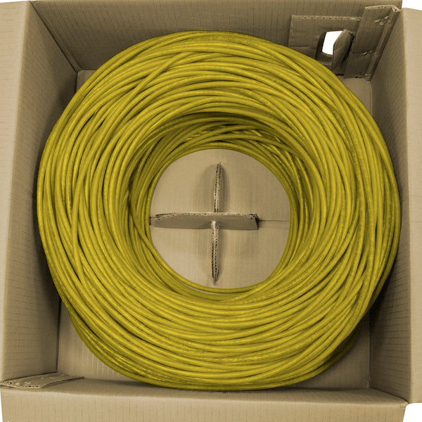 BASELINE - 1000ft 23/4 CAT6e FTP CM Solid Cable - Reel-In-Box - Yellow - cULus Listed
