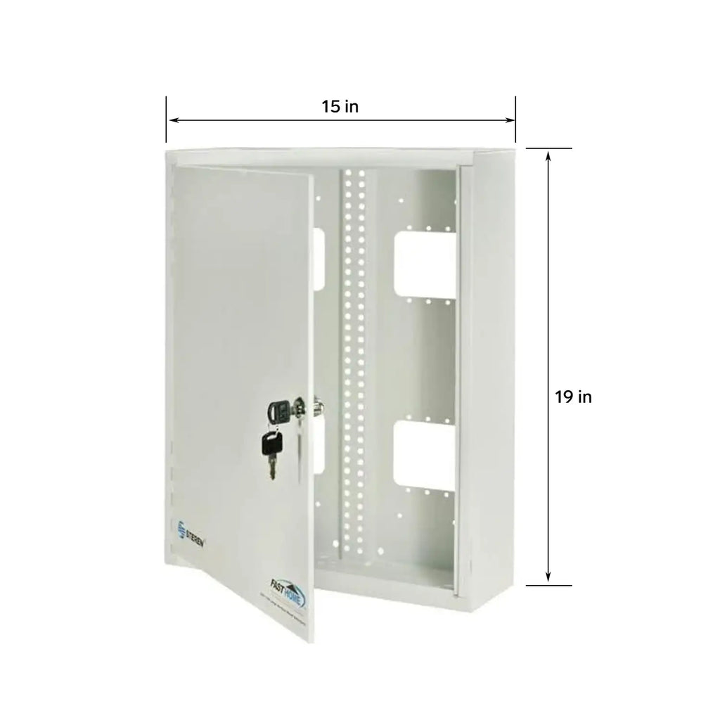 Steren FastHome 19-inch Surface Mount Enclosure - Your Hub for Structured Wiring Solutions