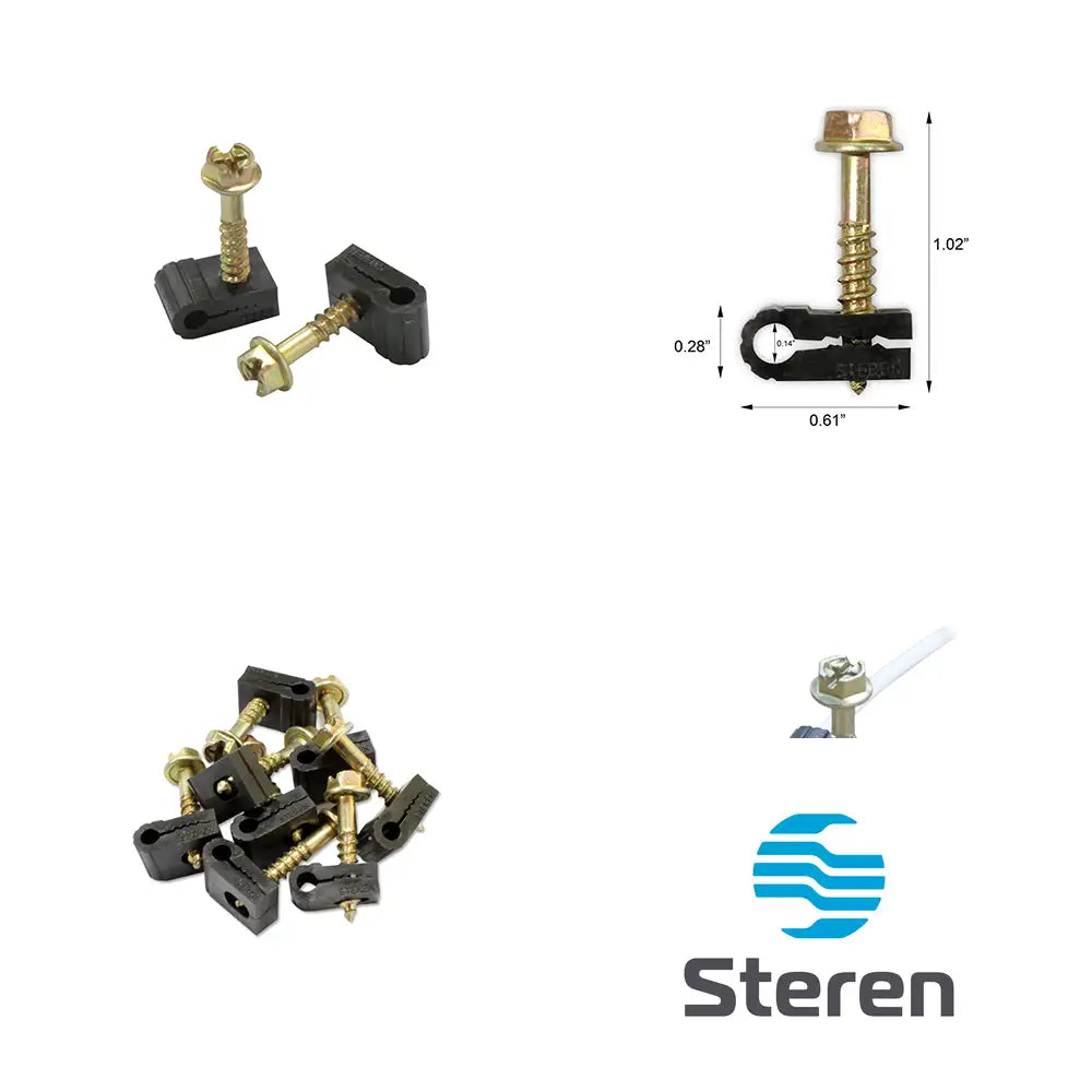 thumbnail image 2 of Steren 200-954BK Vinyl Siding Clip For RG6 Coaxial Cable – Black, 100-Pack 2 of 4
